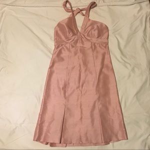 Nell Couture Blush Pink Halter Midi Dress